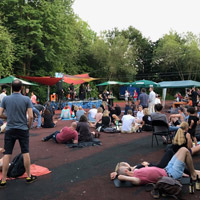 Nordparkfestival // Sommer 2021  // Die Bandbühne auf dem Basketballplatz